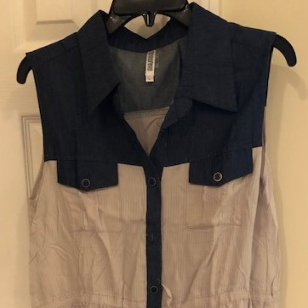 NEW Monoreno blue & grey sleeveless tunic/dress